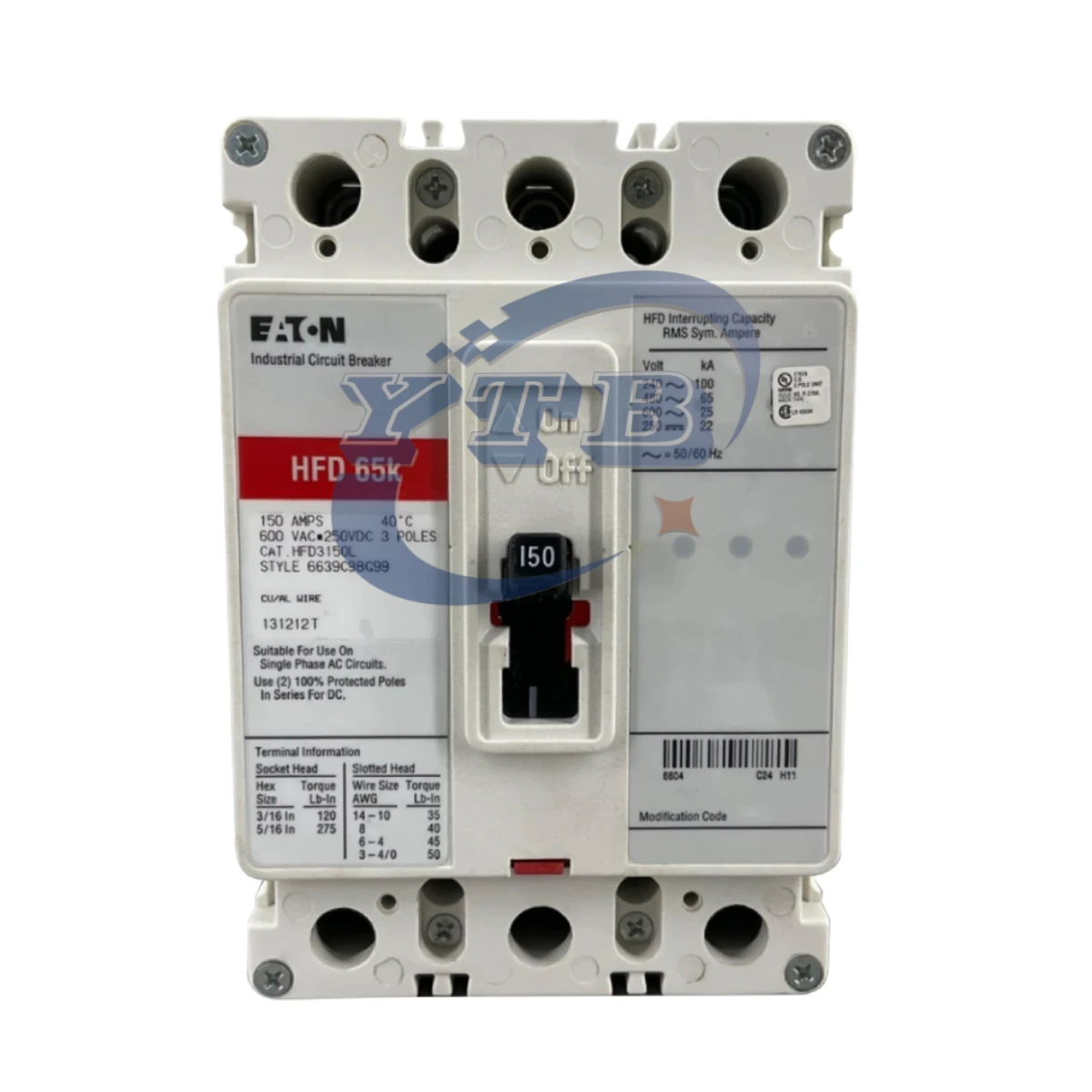 Cutler Hammer HFD3150L Circuit Breaker Cutler Hammer HFD3150L Circuit Breaker